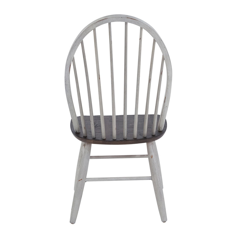 Liberty Furniture - Farmhouse Windsor Back Side Chair in Two Tone White w/ Wood Tone Tops - 139WH-C1000S veiw 5