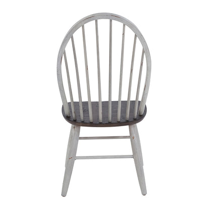 Liberty Furniture - Farmhouse Windsor Back Side Chair in Two Tone White w/ Wood Tone Tops - 139WH-C1000S veiw 5