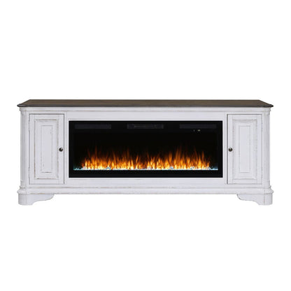Liberty Furniture - Fireplace TV Consoles - 244 82 Inch Console w/ Fire FTS in Brown - FIRE-BOX-244-82FTS view 3