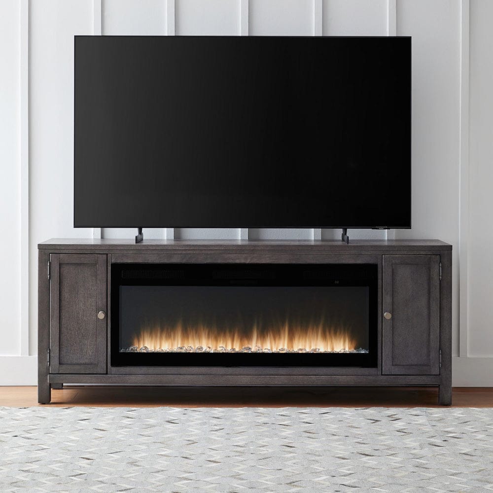 Liberty Furniture - Fireplace TV Consoles - 406 78 Inch Console w/ Fire FTS in Brown - FIRE-BOX-406-78FTS view 1