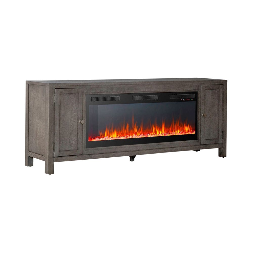 Liberty Furniture - Fireplace TV Consoles - 406 78 Inch Console w/ Fire FTS in Brown - FIRE-BOX-406-78FTS view 2