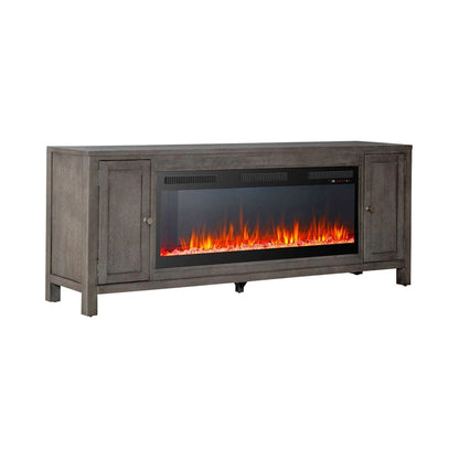 Liberty Furniture - Fireplace TV Consoles - 406 78 Inch Console w/ Fire FTS in Brown - FIRE-BOX-406-78FTS view 2