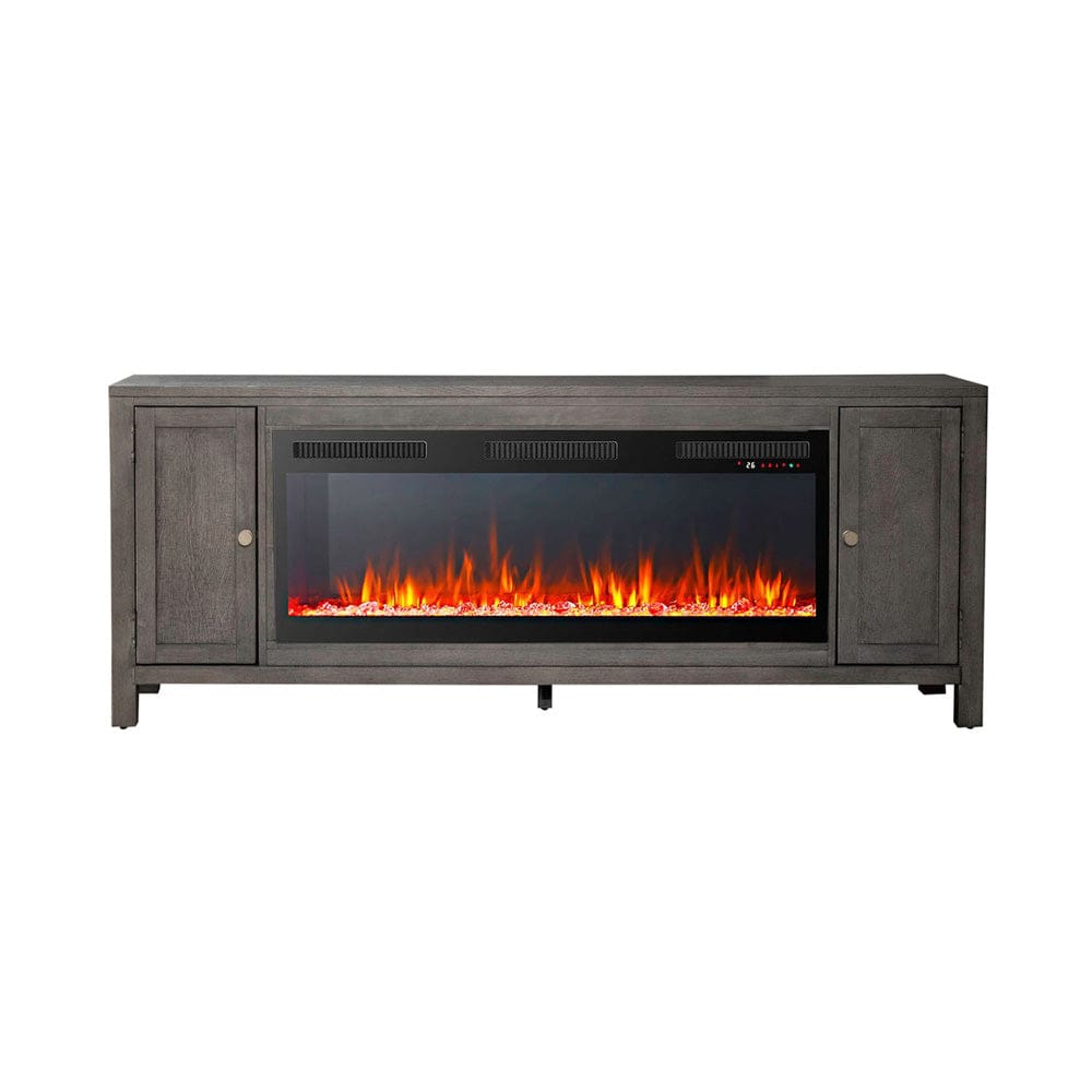 Liberty Furniture - Fireplace TV Consoles - 406 78 Inch Console w/ Fire FTS in Brown - FIRE-BOX-406-78FTS view 3