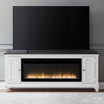 Liberty Furniture - Fireplace TV Consoles - 417 80 Inch Console w/ Fire FTS in Brown - FIRE-BOX-417-80FTS view 1