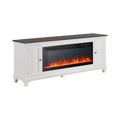 Liberty Furniture - Fireplace TV Consoles - 417 80 Inch Console w/ Fire FTS in Brown - FIRE-BOX-417-80FTS view 2