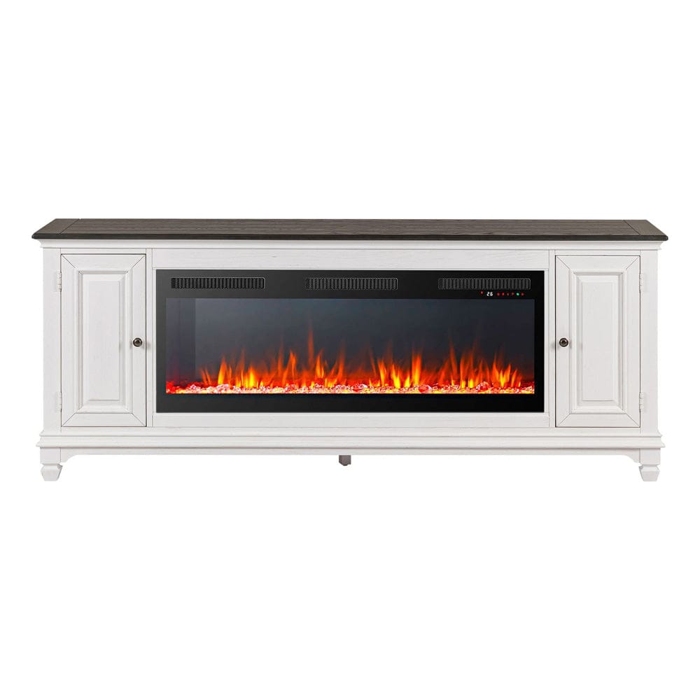 Liberty Furniture - Fireplace TV Consoles - 417 80 Inch Console w/ Fire FTS in Brown - FIRE-BOX-417-80FTS view 3