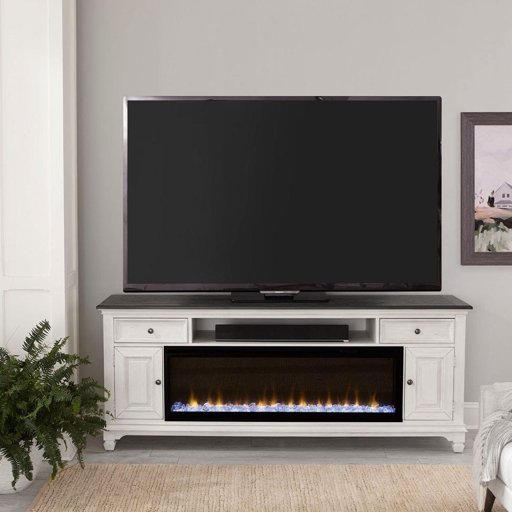 Liberty Furniture - Fireplace TV Consoles - 417 80 Inch Console w/ Fire in Brown - FIRE-BOX-417-80 view 1