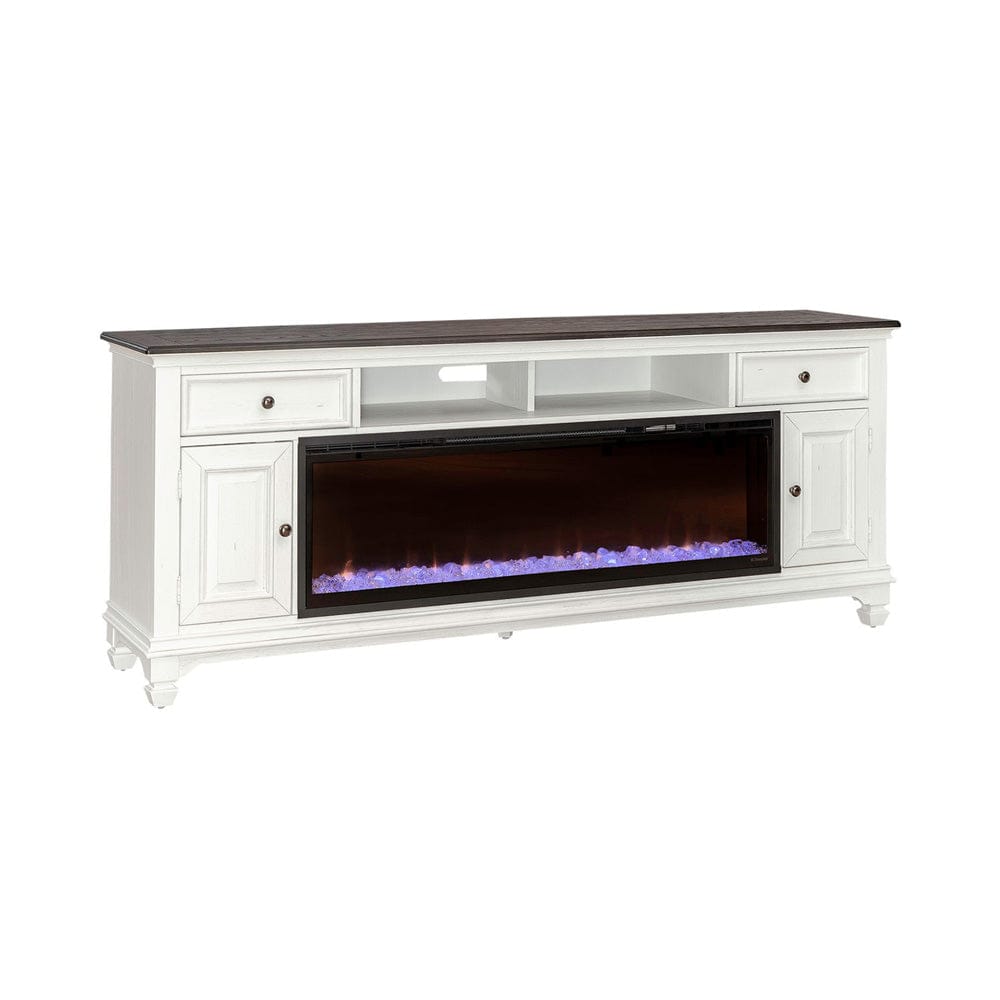 Liberty Furniture - Fireplace TV Consoles - 417 80 Inch Console w/ Fire in Brown - FIRE-BOX-417-80 view 2