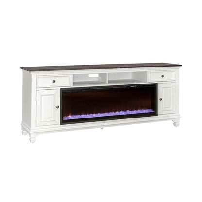 Liberty Furniture - Fireplace TV Consoles - 417 80 Inch Console w/ Fire in Brown - FIRE-BOX-417-80 view 2