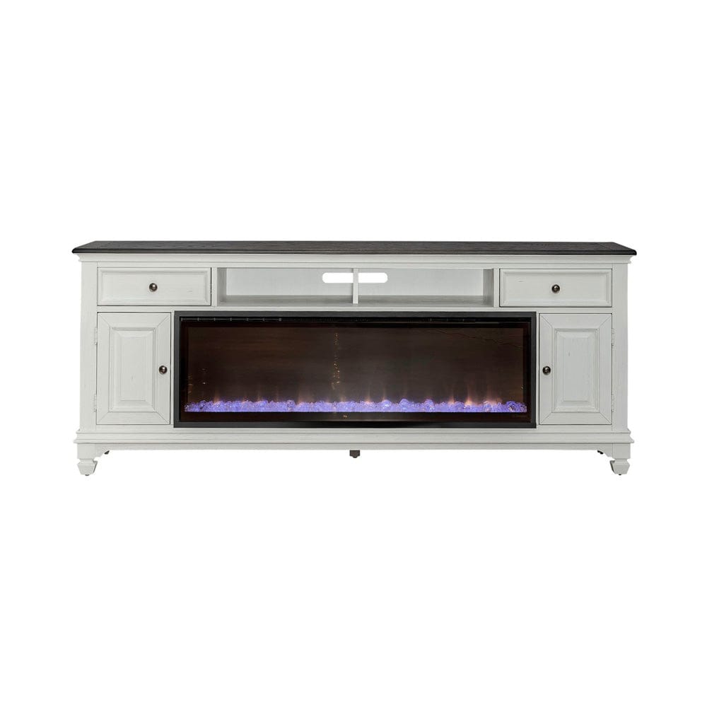 Liberty Furniture - Fireplace TV Consoles - 417 80 Inch Console w/ Fire in Brown - FIRE-BOX-417-80 view 3