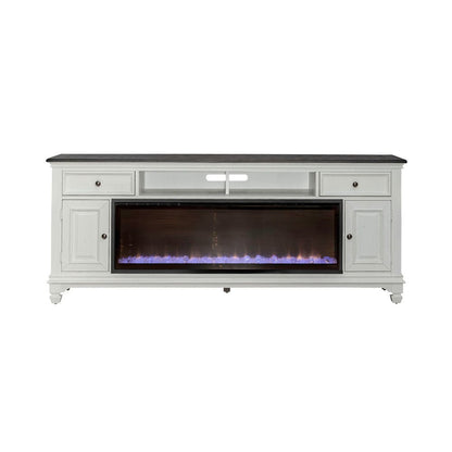 Liberty Furniture - Fireplace TV Consoles - 417 80 Inch Console w/ Fire in Brown - FIRE-BOX-417-80 view 3