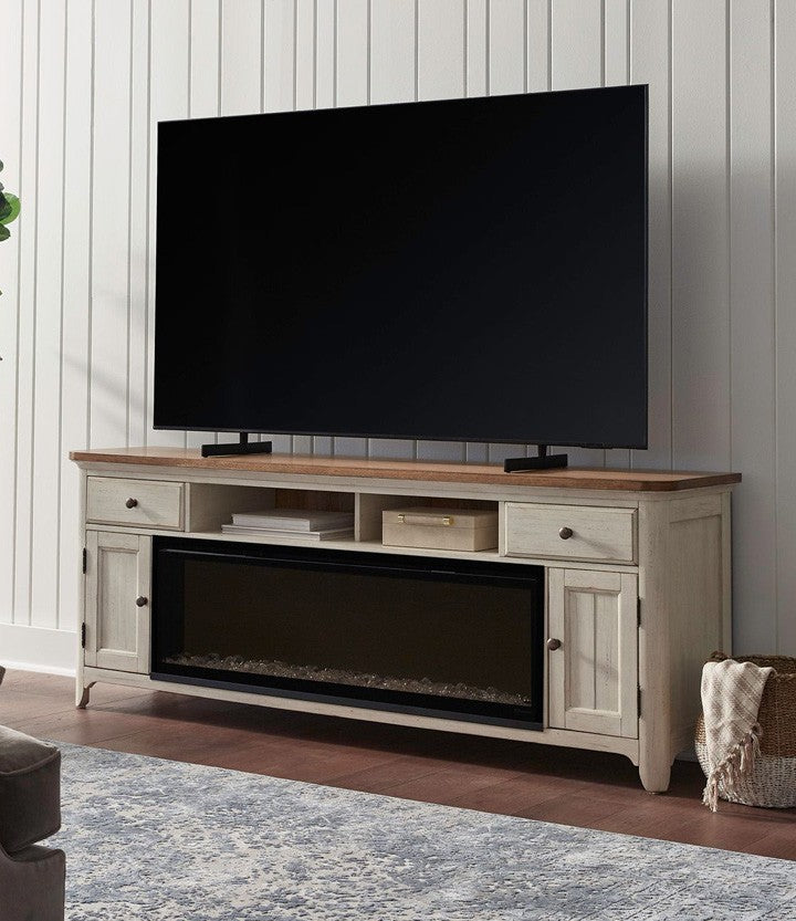 Liberty Furniture - Fireplace TV Consoles 652 79 Inch Console w/ Fire - FIRE-BOX-652-79 view 1