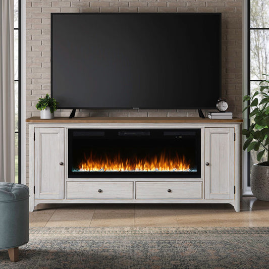 Liberty Furniture - Fireplace TV Consoles 652 80 Inch Console w/ Fire FT - FIRE-BOX-652-80FT view 1