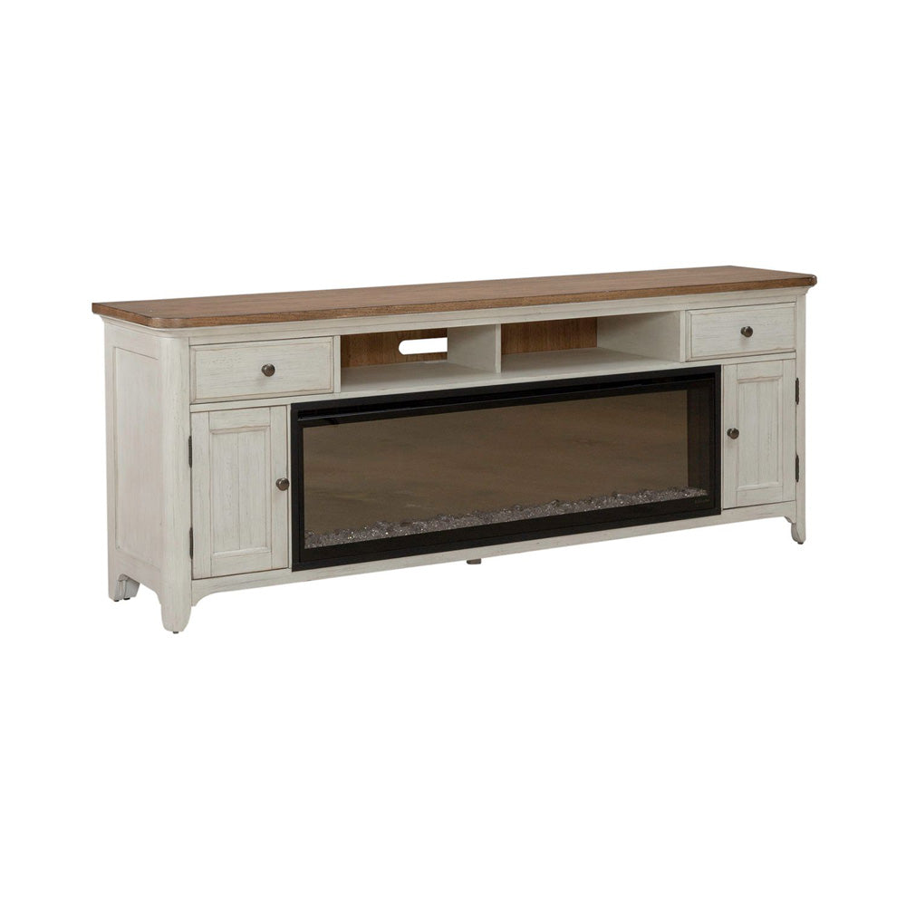 Liberty Furniture - Fireplace TV Consoles 652 80 Inch Console w/ Fire FT - FIRE-BOX-652-80FT view 3