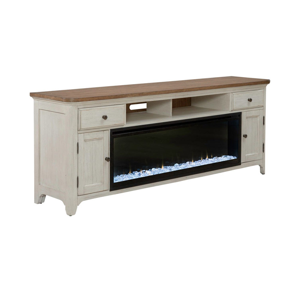 Liberty Furniture - Fireplace TV Consoles 652 80 Inch Console w/ Fire FT - FIRE-BOX-652-80FT view 4