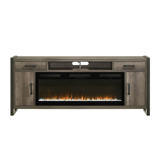 Liberty Furniture - Fireplace TV Consoles - 686 78 Inch Console w/ Fire FTS in Brown - FIRE-BOX-686-78FTS view 1