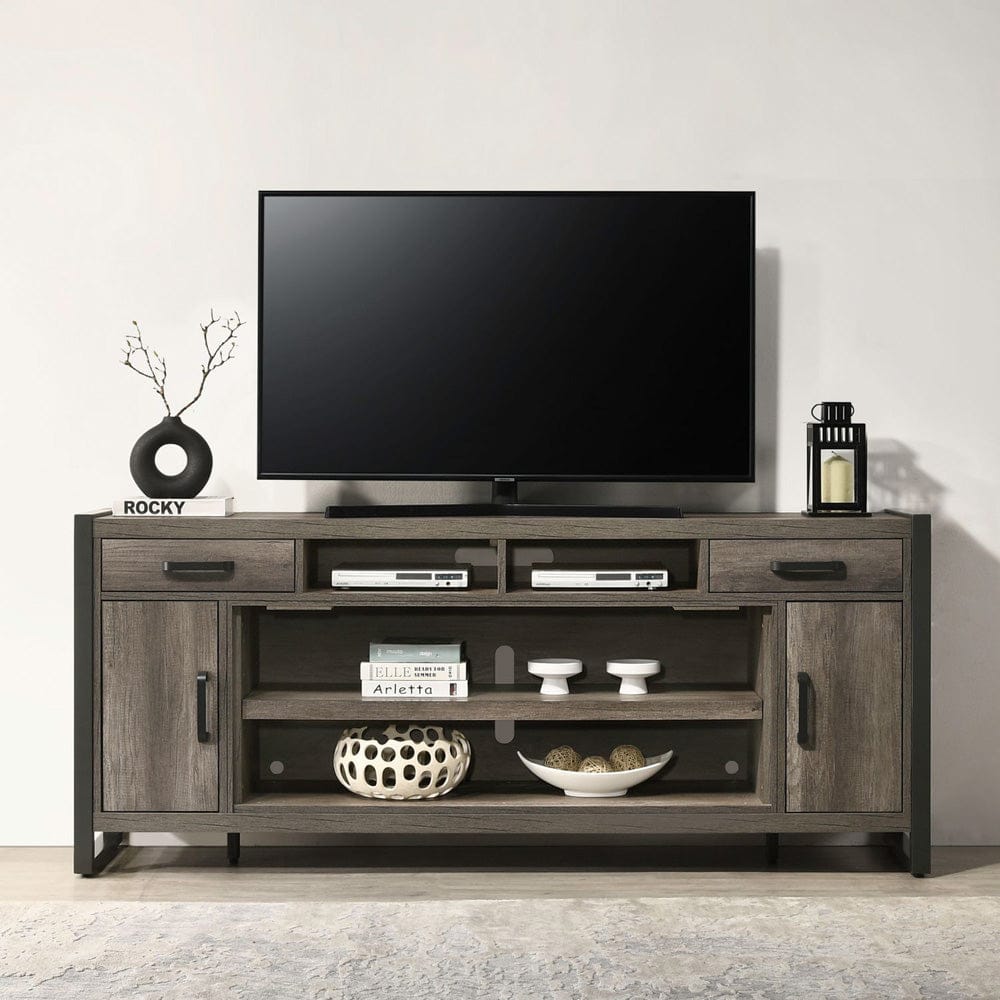 Liberty Furniture - Fireplace TV Consoles - 78 Inch Fireplace TV Console in Brown - FIRE-686-TV78FTS view 1