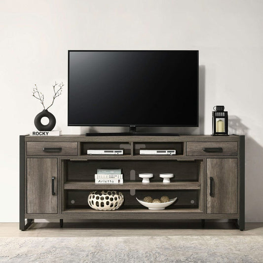 Liberty Furniture - Fireplace TV Consoles - 78 Inch Fireplace TV Console in Brown - FIRE-686-TV78FTS view 1