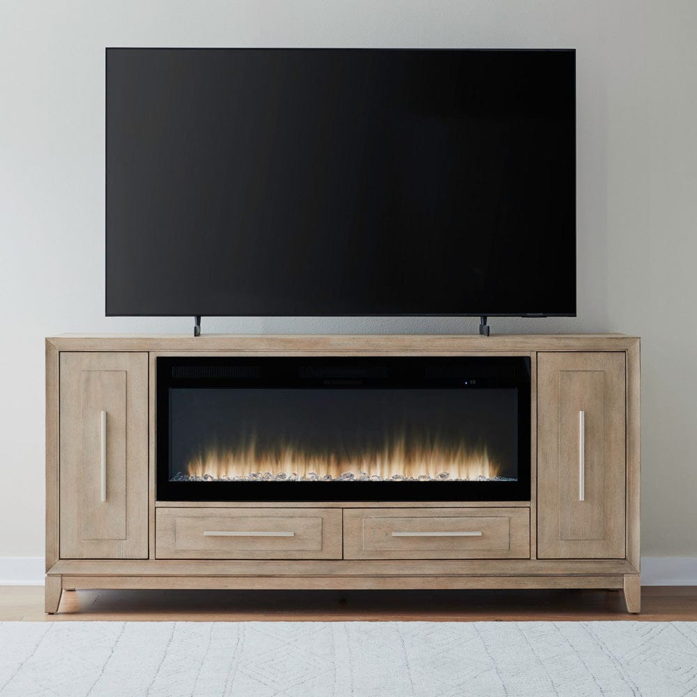 Liberty Furniture - Fireplace TV Consoles - 789 80 Inch Console w/ Fire FTS in Brown - FIRE-BOX-789-80FTS view 1