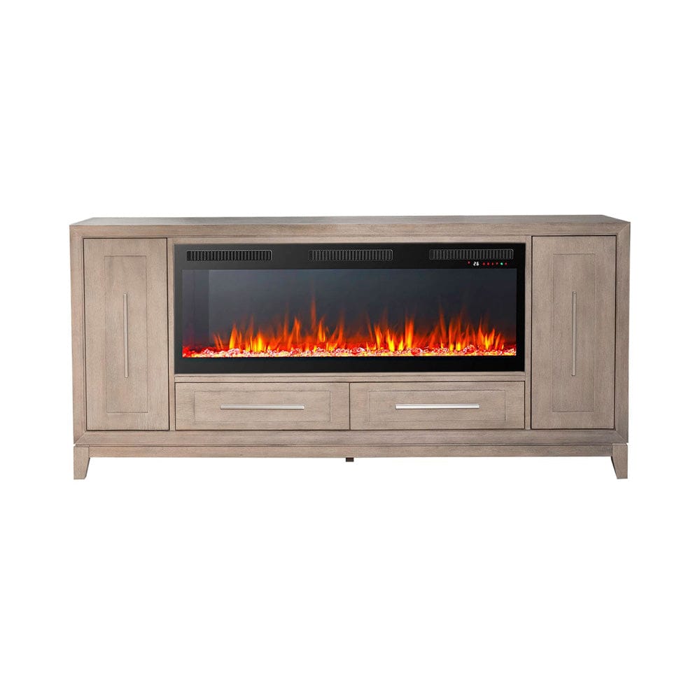 Liberty Furniture - Fireplace TV Consoles - 789 80 Inch Console w/ Fire FTS in Brown - FIRE-BOX-789-80FTS view 3