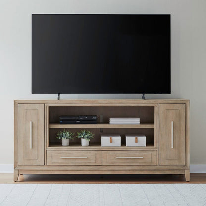 Liberty Furniture - Fireplace TV Consoles - 80 Inch Fireplace TV Console in Brown - FIRE-789-TV80FTS view 1