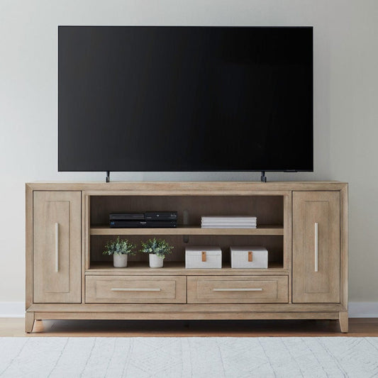 Liberty Furniture - Fireplace TV Consoles - 80 Inch Fireplace TV Console in Brown - FIRE-789-TV80FTS view 1