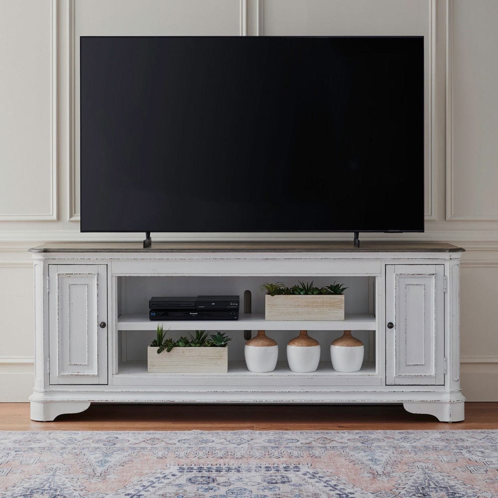 Liberty Furniture - Fireplace TV Consoles - 82 Inch Fireplace TV Console in Brown - FIRE-244-TV82FTS view 1