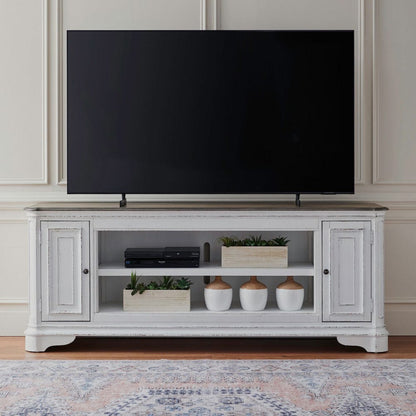 Liberty Furniture - Fireplace TV Consoles - 82 Inch Fireplace TV Console in Brown - FIRE-244-TV82FTS view 1