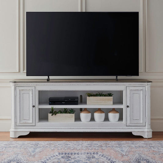 Liberty Furniture - Fireplace TV Consoles - 82 Inch Fireplace TV Console in Brown - FIRE-244-TV82FTS view 1