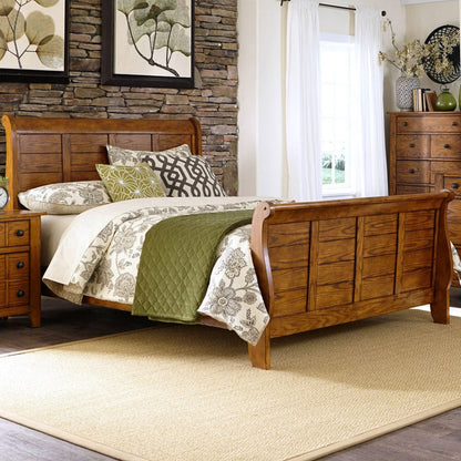 Liberty Furniture - Grandpas Cabin - King California Sleigh Bed in Brown - 175-BR-KCS view 3