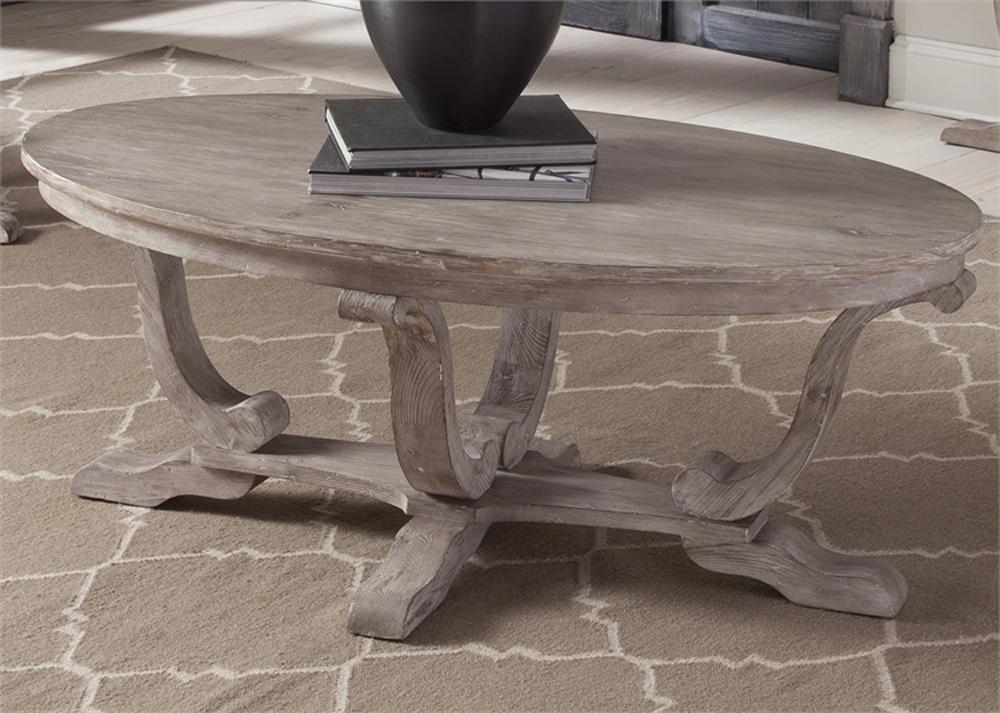 Liberty Furniture - Greystone Mill Oval Cocktail Table - 154-OT1010 veiw 1