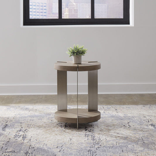 Liberty Furniture - Harlow Chairside Table in Sandstone & Satin Nickel - 754-OT1021 veiw 1