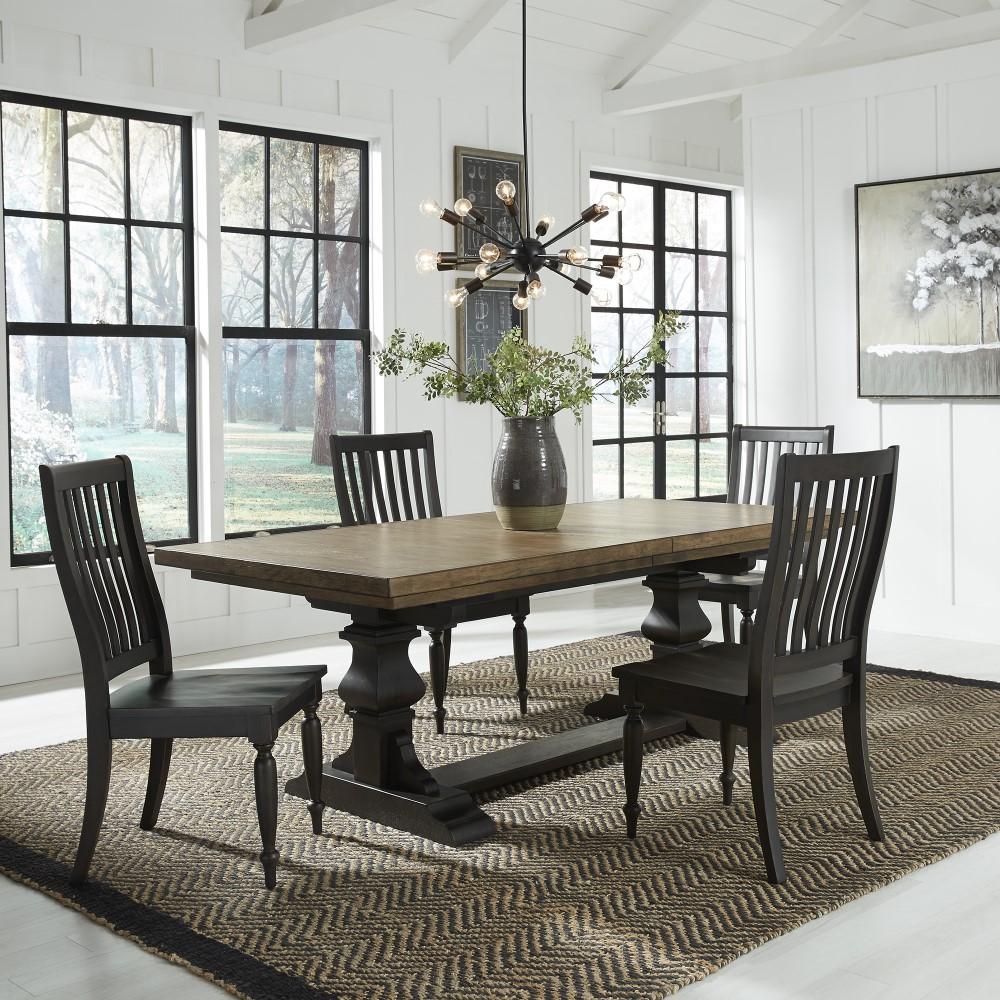 Liberty Furniture - Harvest Home 5 Piece Trestle Table Set - 879-DR-5TRS veiw 1
