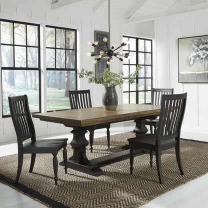 Liberty Furniture - Harvest Home 5 Piece Trestle Table Set - 879-DR-5TRS veiw 1