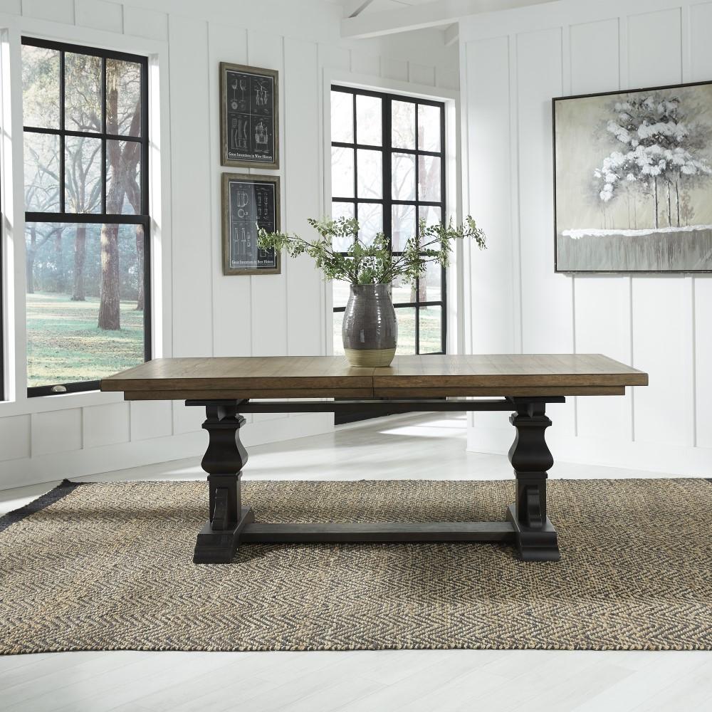Liberty Furniture - Harvest Home 5 Piece Trestle Table Set - 879-DR-5TRS veiw 4