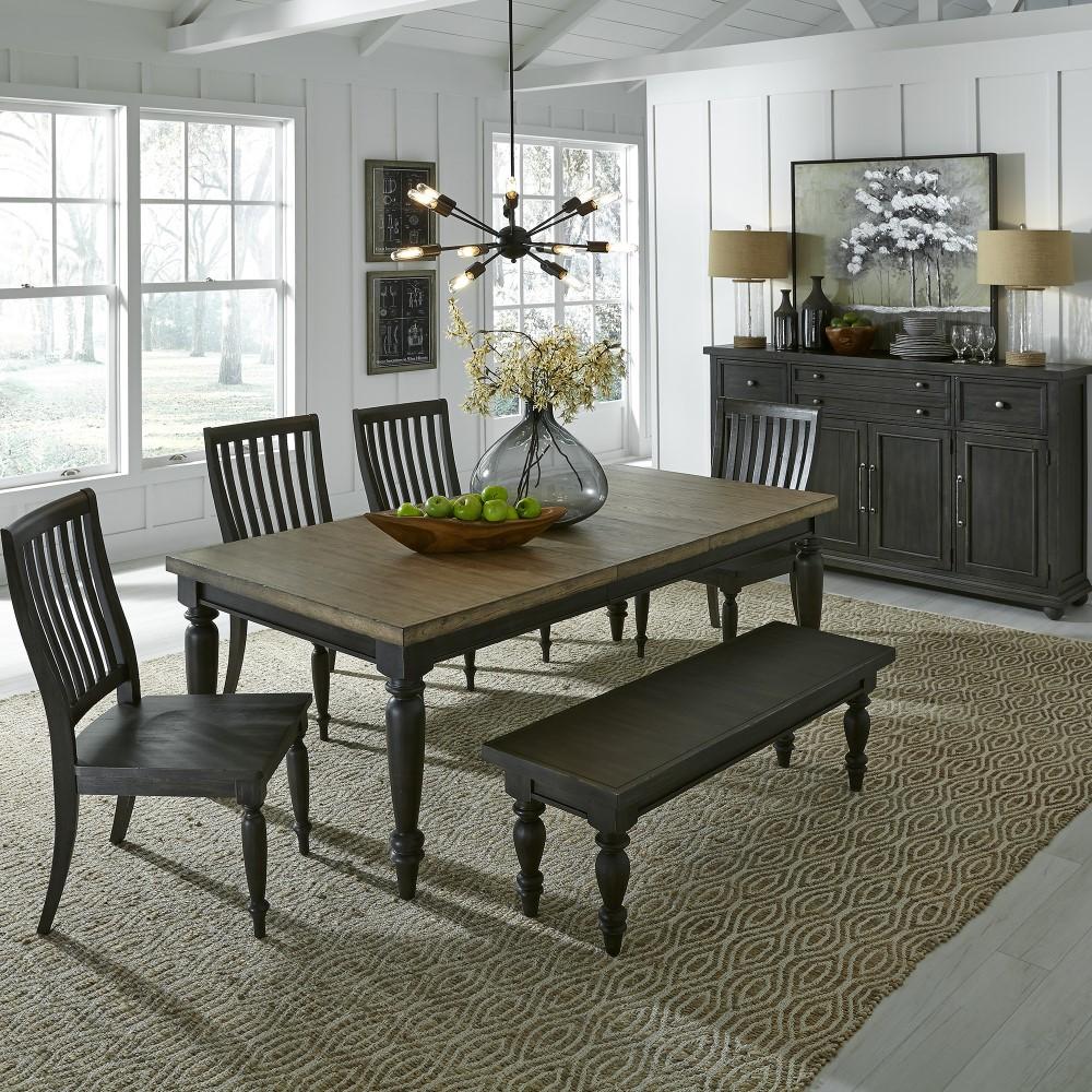 Liberty Furniture - Harvest Home 6 Piece Rectangular Table Set - 879-DR-6RTS veiw 2