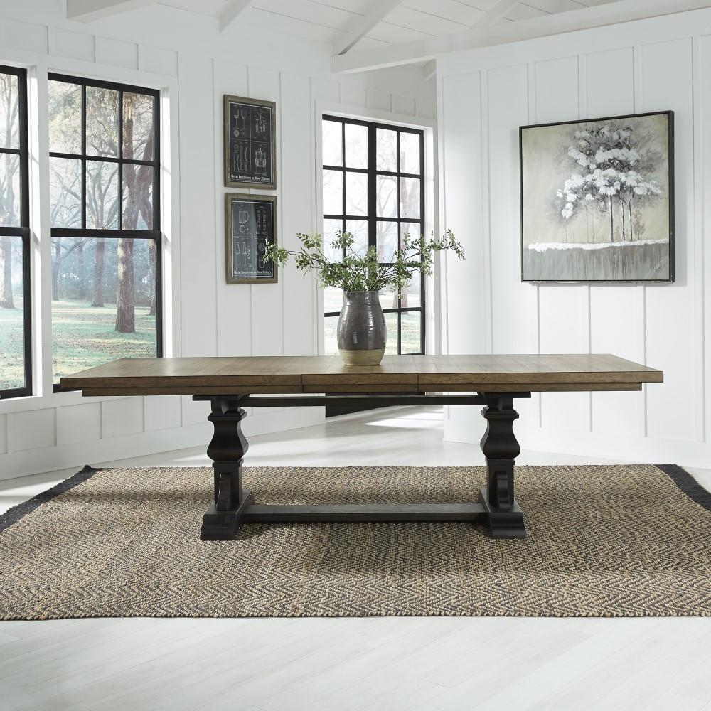 Liberty Furniture - Harvest Home 6 Piece Trestle Table Set - 879-DR-6TRS veiw 4
