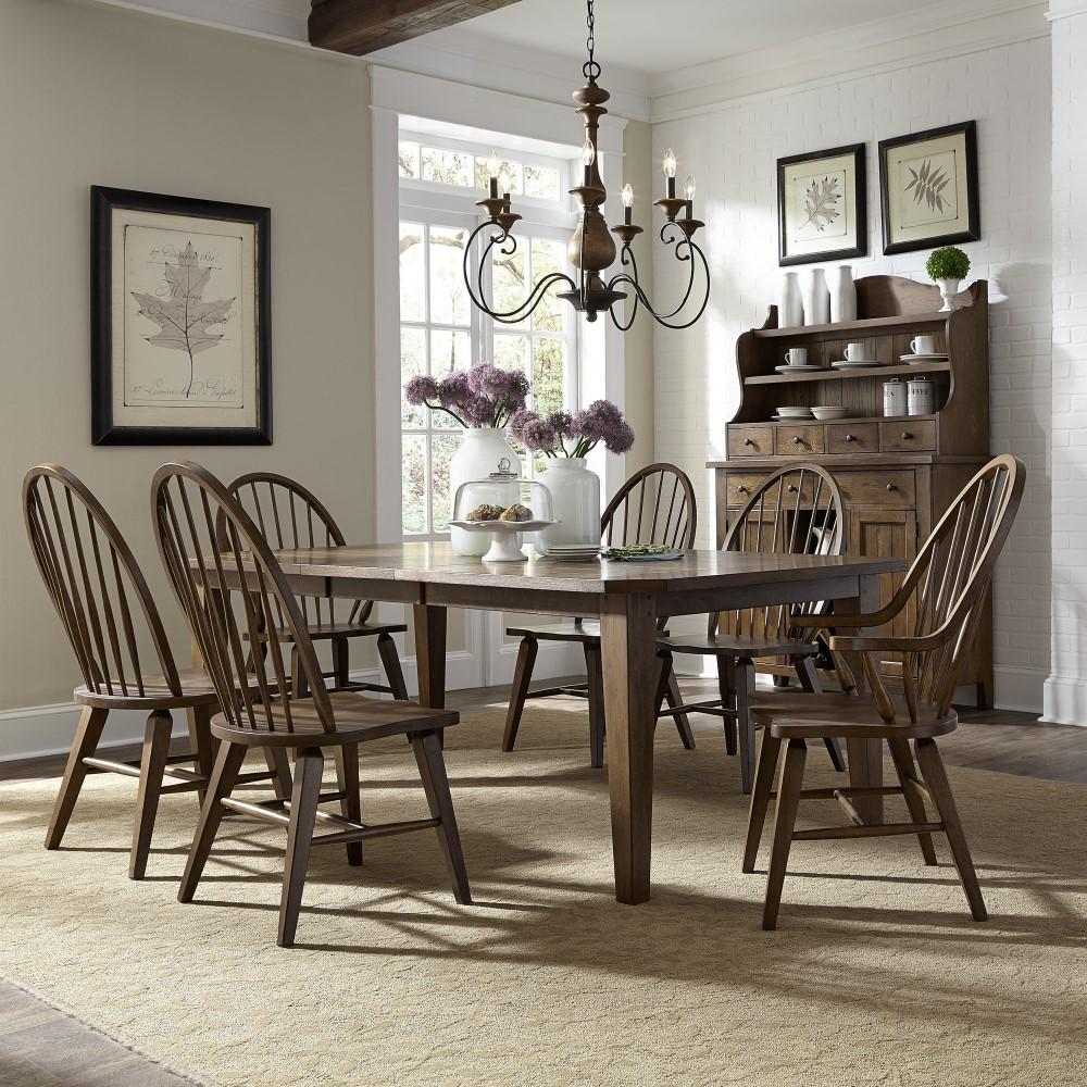 Liberty Furniture - Hearthstone 7 Piece Rectangular Table Set - 382-DR-7RLS veiw 1