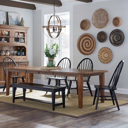 Liberty Furniture - Hearthstone Ridge - 6 Piece Rectangular Table Set in Brown - 482-DR-6RTS view 1
