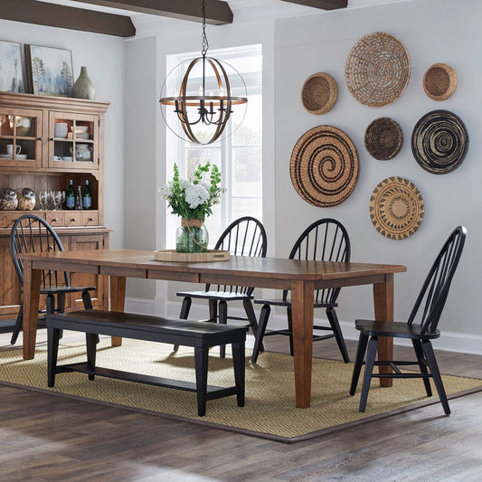 Liberty Furniture - Hearthstone Ridge - 6 Piece Rectangular Table Set in Brown - 482-DR-6RTS view 1