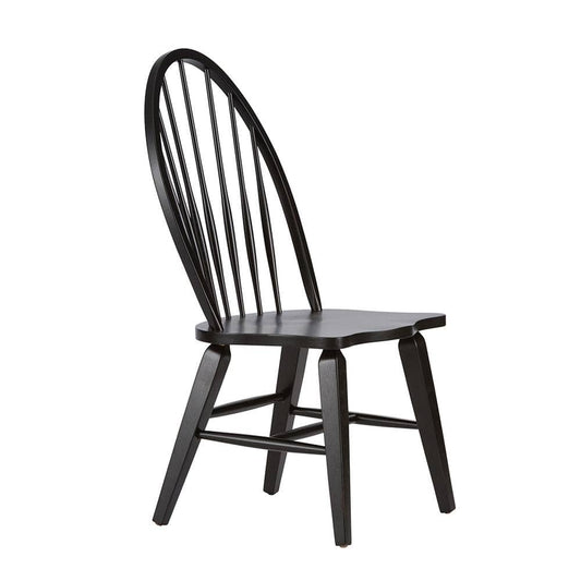Liberty Furniture - Hearthstone Ridge Windsor Back Side Chair - Black in Tobacco & Black - 482-C1000S veiw 2