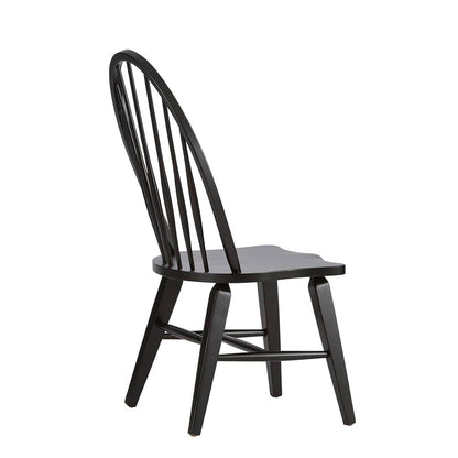 Liberty Furniture - Hearthstone Ridge Windsor Back Side Chair - Black in Tobacco & Black - 482-C1000S veiw 4