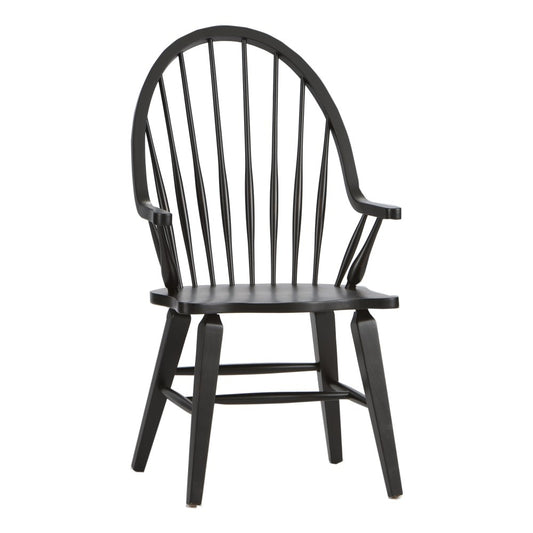 Liberty Furniture - Hearthstone Windsor Back Arm Chair - Black - 482-C1000A veiw 1