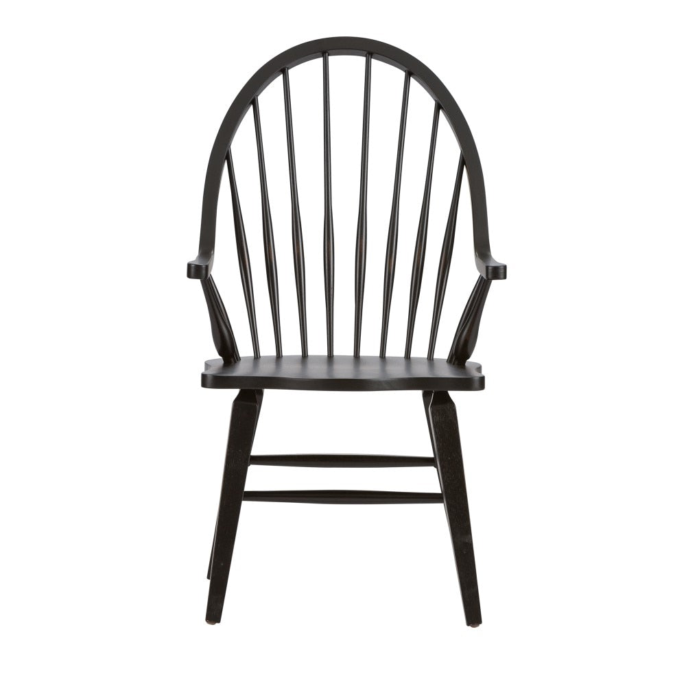 Liberty Furniture - Hearthstone Windsor Back Arm Chair - Black - 482-C1000A veiw 3
