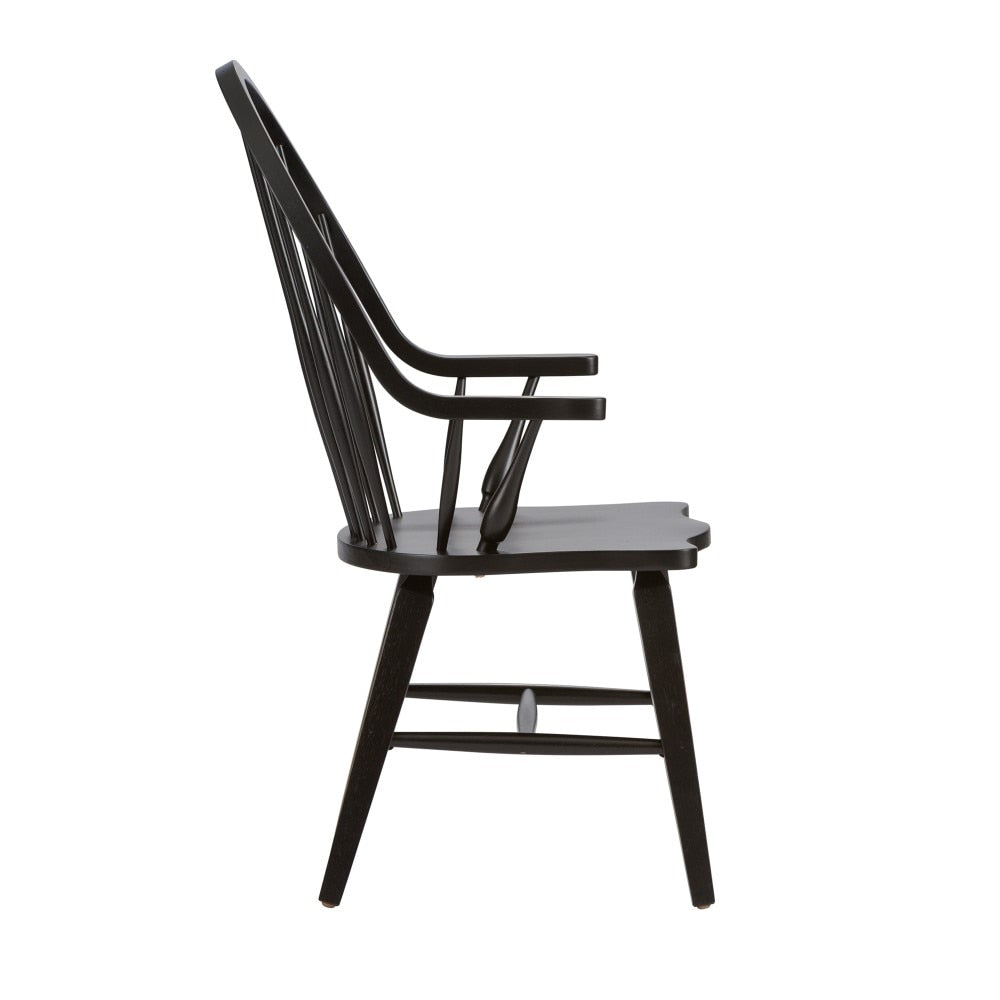 Liberty Furniture - Hearthstone Windsor Back Arm Chair - Black - 482-C1000A veiw 4