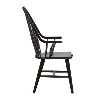 Liberty Furniture - Hearthstone Windsor Back Arm Chair - Black - 482-C1000A veiw 4