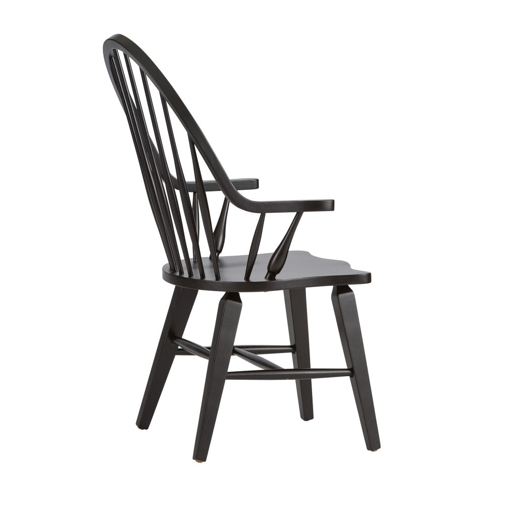 Liberty Furniture - Hearthstone Windsor Back Arm Chair - Black - 482-C1000A veiw 5