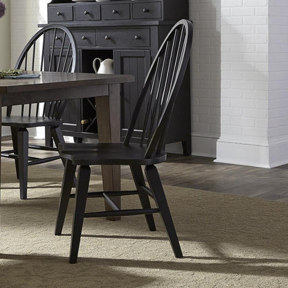 Liberty Furniture - Hearthstone Windsor Back Side Chair - Black (Set of 2) - 482-C1000S veiw 2