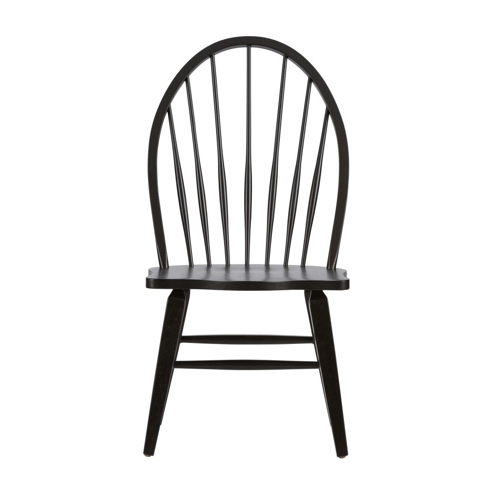 Liberty Furniture - Hearthstone Windsor Back Side Chair - Black (Set of 2) - 482-C1000S veiw 3