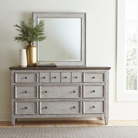 Liberty Furniture - Heartland - King California Panel Bed, Dresser & Mirror, Chest, Night Stand in White - 824-BR-CPBDMCN view 2